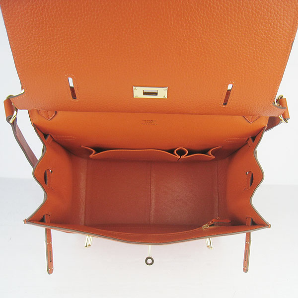 Replica Hermes Jypsiere Fjord Leather Messenger Bag Orange H6508 - 1:1 Copy - Click Image to Close